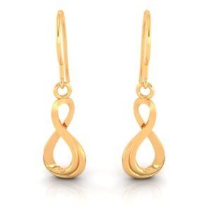 P.C. Chandra Jewellers 14KT (585) Yellow Gold Dainty Hanging Earrings For Women