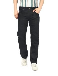 Men’s Black Straight Fit Jeans | 100% Cotton Denim | Mid-Rise Classic Fit