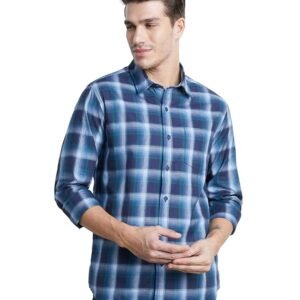 Premium men’s checkered casual shirt in pure cotton, regular fit, and full sleeves, designed for stylish everyday wear and comfort.
