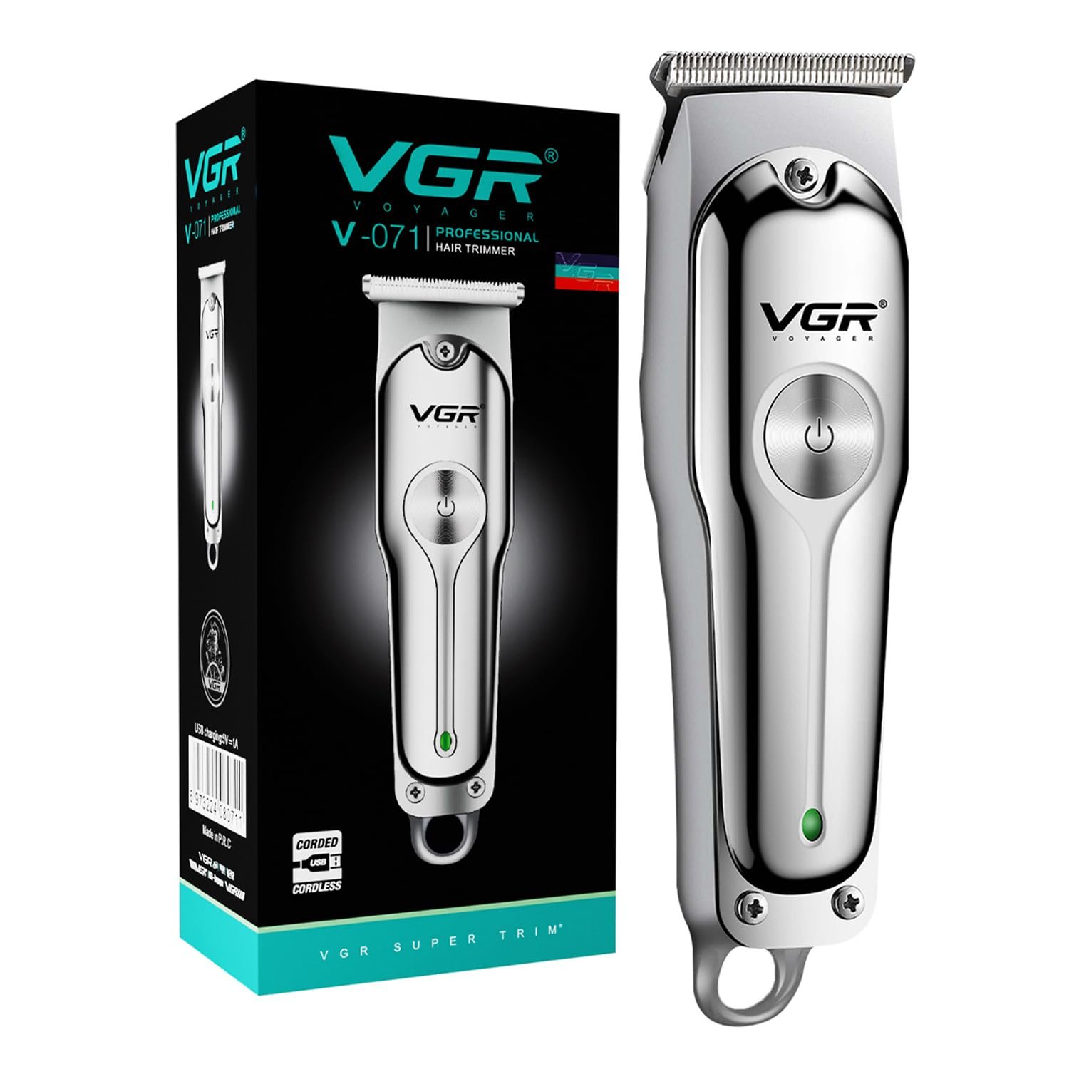 Beard trimmer with precision blades, ergonomic grip, and long battery life, perfect for men’s grooming and styling.