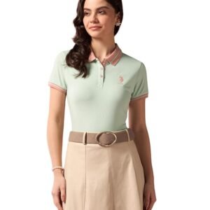 U.S. Polo ASSN. women’s cotton regular fit T‑shirt in classic design, breathable fabric, and stylish casual wear.