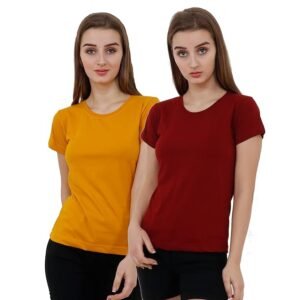 Reifica women’s regular fit cotton T‑shirt, stylish casual wear designed for comfort and durability.