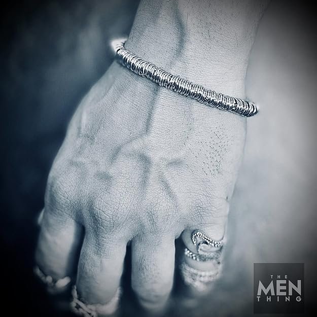 Elegant titanium steel bracelet for men, crafted for strength and luxury fashion.