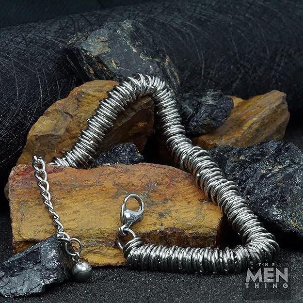 Durable titanium steel bracelet for men, elegant and modern design.