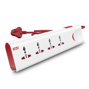 GM 3060 extension board with 10Amp output, 250 volts, surge protector, and 2m cord for safe home appliance use.