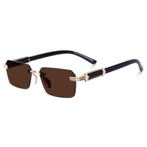 Dervin unisex rectangular rimless sunglasses, crafted for comfort and elegance.