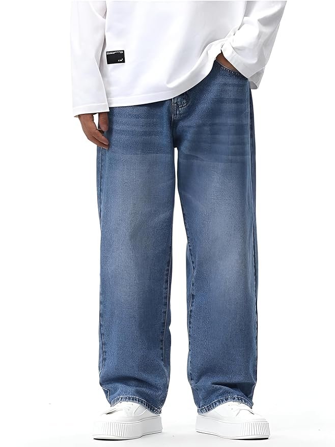 Ben Martin Men Jeans || Baggy Fit Jeans for Man || Loose Fit High Rise Denim || Stretchable Casual Wear Jeans