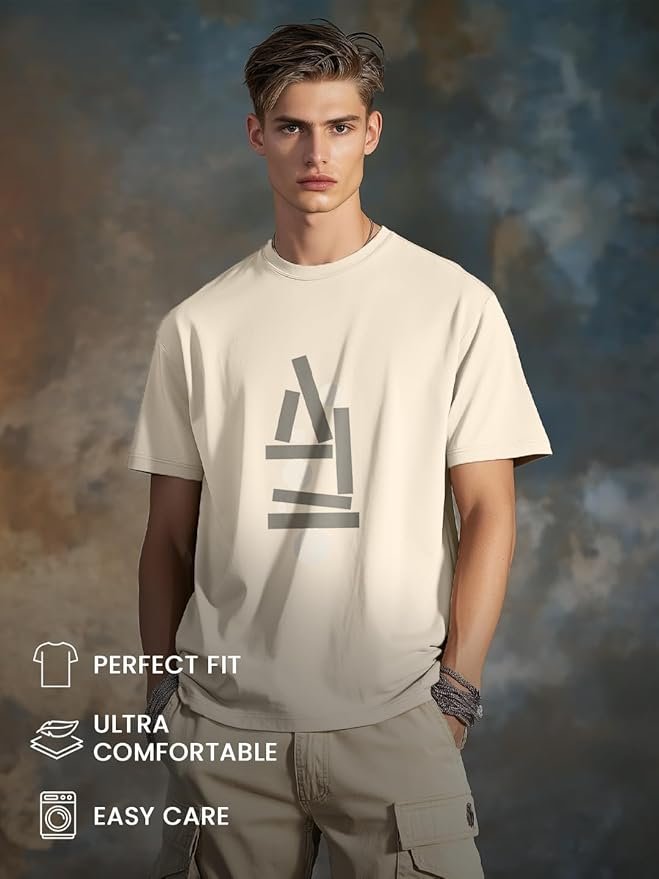 Stylish NOBERO cotton t‑shirt, regular fit with bold typography print.