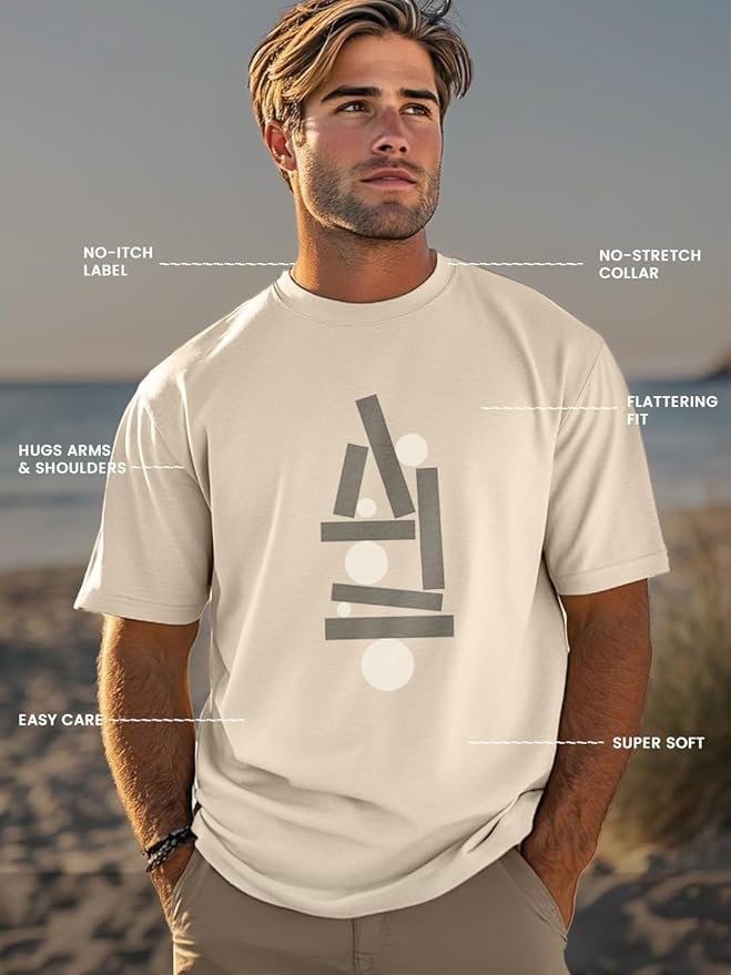 NOBERO men’s typography t‑shirt, breathable cotton and modern design.